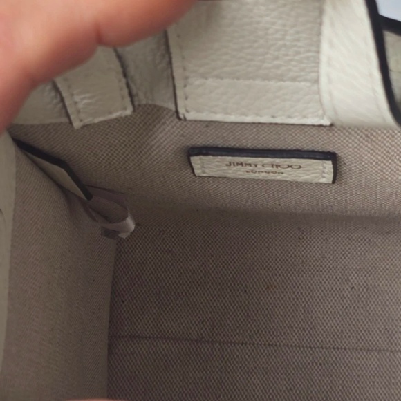 BNWT Jimmy Choo Milk White Mini Shopper Handbag Crossbody Embossed Logo - Picture 5 of 6